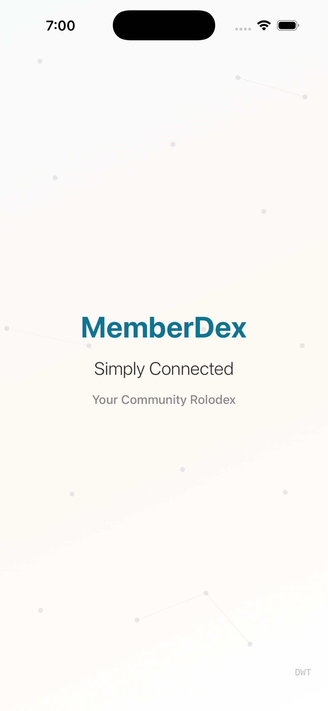 MemberDex member directory on an iPhone